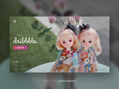 Hello Dribbble !! booyo debut design doll first shot invitation invite leaf toy ui ux web