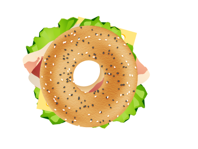 Bagel Sandwich app bagel bread cheese food gnam graphic design ham icon sandwich sesam tasty