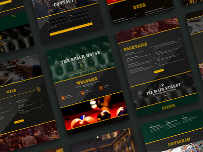 Speakeasy Restaurant Website UI - Client Concept art deco bar booth chainlift cool dark dive bar gatsby roaring twenties speakeasy twenties ui