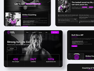 Strong For Life Co - Dark Theme Fitness Website dark theme fitness minimalist modern ui ux web design webflow website