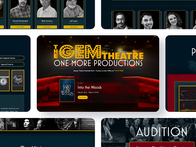 The GEM Theatre - Web Design - Art Deco / Dark UI