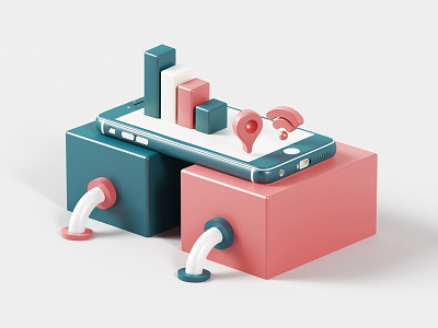 Mobile chart 3d c4d cinema4d editorial