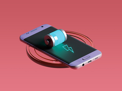 Wireless mobile battery c4d editorial