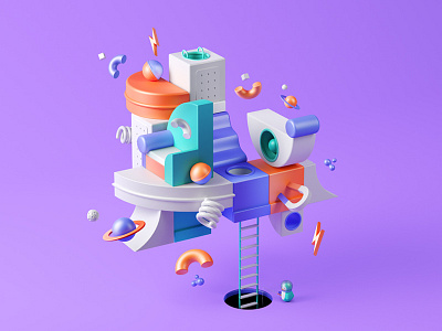 Ueno branding branding c4d illustration ueno