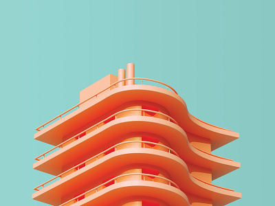 Casablanca architecture c4d cinema4d editorial illustration