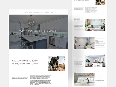 Web site: landing page clean construction landing page minimalist ui ux