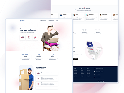 Insurance Company Landing Page auto color customer support design graphic design health insurance landing page navigation testimonial travel ui website