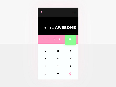 Calculator #dailyUI #004 004 black calculator daily design green layout pink ui ux white