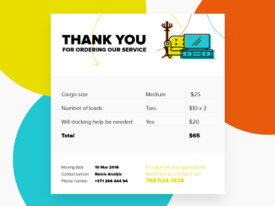 Email Receipt #017 017 colorful company daily email icons line minimal moving receipt ui
