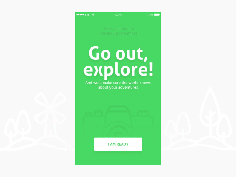 Onboarding #023 023 app daily feed green iphone nature onboarding photography ui
