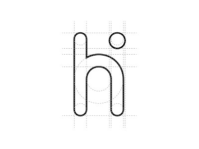 h i lettermark app brand grid identity letter logo mark system