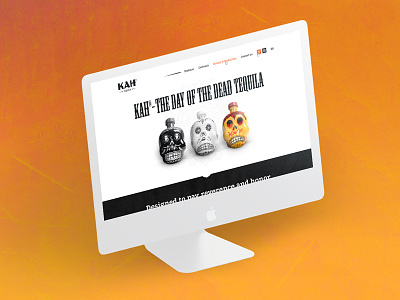 KAH Tequila landing page design drink identity kah landing orange page product skull tequila web