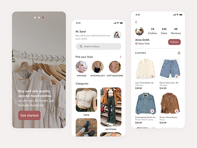 User Profile - Thrift Shop app daily ui design ecommerce ecommerce ui experience user mordern ui second hand ui ux