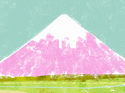 Jifumonte digital fuji illustration ilustración japan minimal mount pink texturas textures