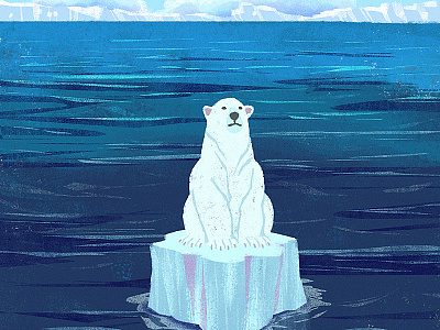 A la deriva bear blue change climate digital global illustration ilustración polar texturas textures warming