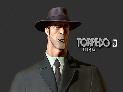 Torpedo de Jordi Bernet 3d bust character comic digital gangster mob sculpt zbrush