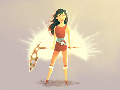 Golden Axe axe character girl illustration ilustración sun textures woman