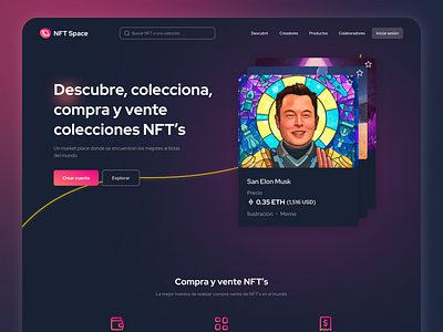 NFT Space | Landing page | UI Design