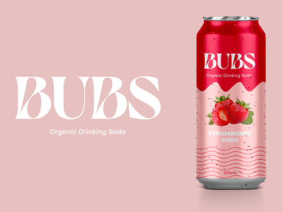 BUBS [ORGANIC DRINKING SODA PACKAGING] bubs drinking organing packaging soda strawberry