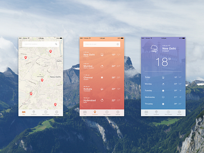 Weather App Concept app design climate concept ios temparature weather