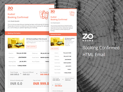 ZO Rooms HTML Email (WIP) booking confirm email html thanks travel