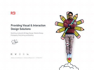 My Promotional Website branding design hero interaction design logo pencil rahul share visual design