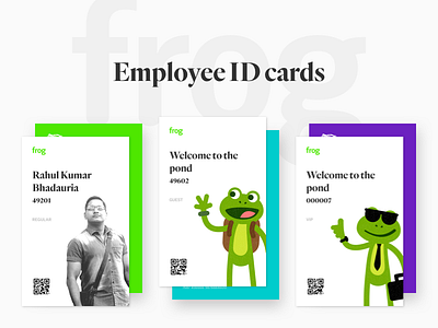 frog ID Cards Concept ar firm frog frog design product quality sensors strategy ui ux vr