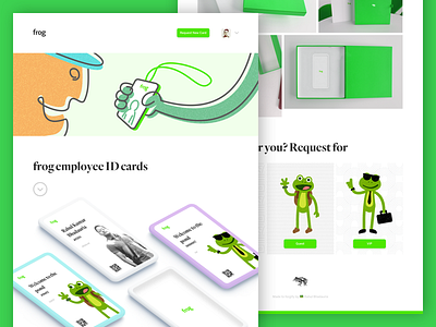Frog ID Card webpage employee frog frogdesign guest id card illustration ui ux vip webpage