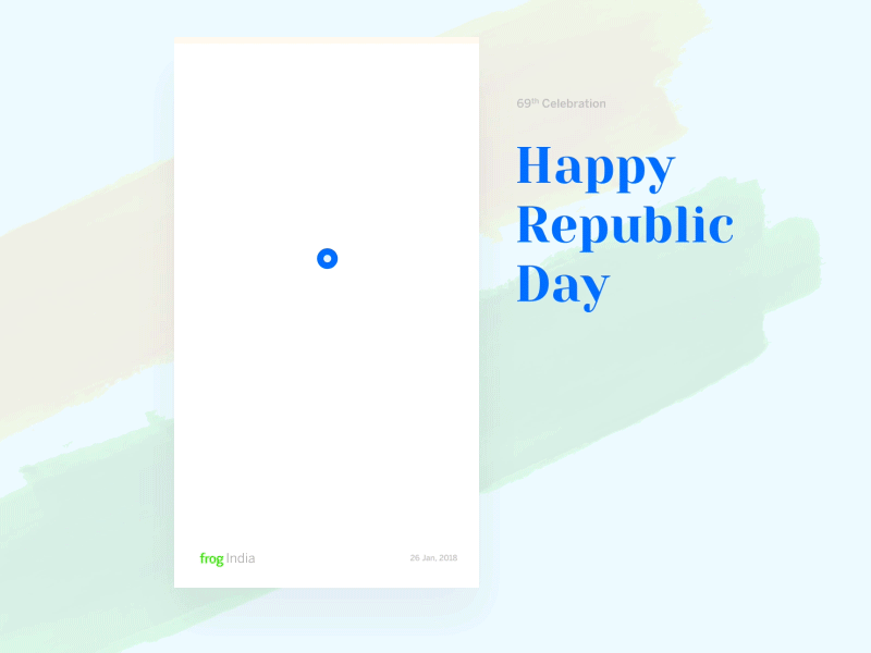 Happy 69th Republic Day blue celebration frog frog india green india orange republic day white