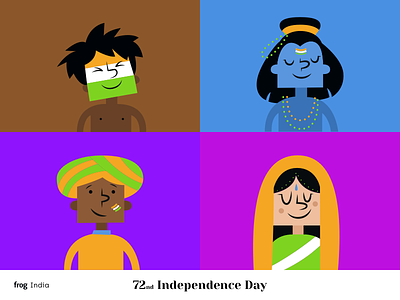 India celebrates 72nd Independence Day baba characters design frog gullu independence day india indian lalaji meena patriotism