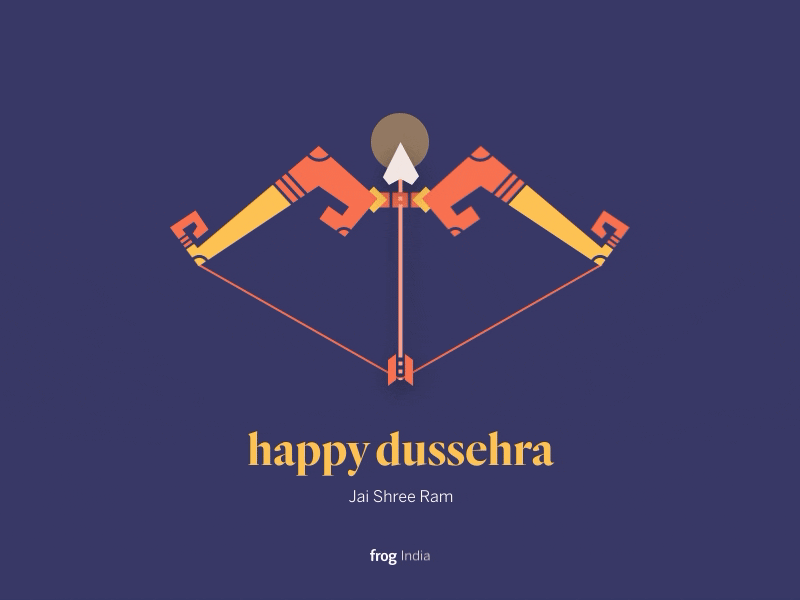 Happy Dussehra animation arrow bow dhanush flinto frog god ram ramayana ravana sita vishnu