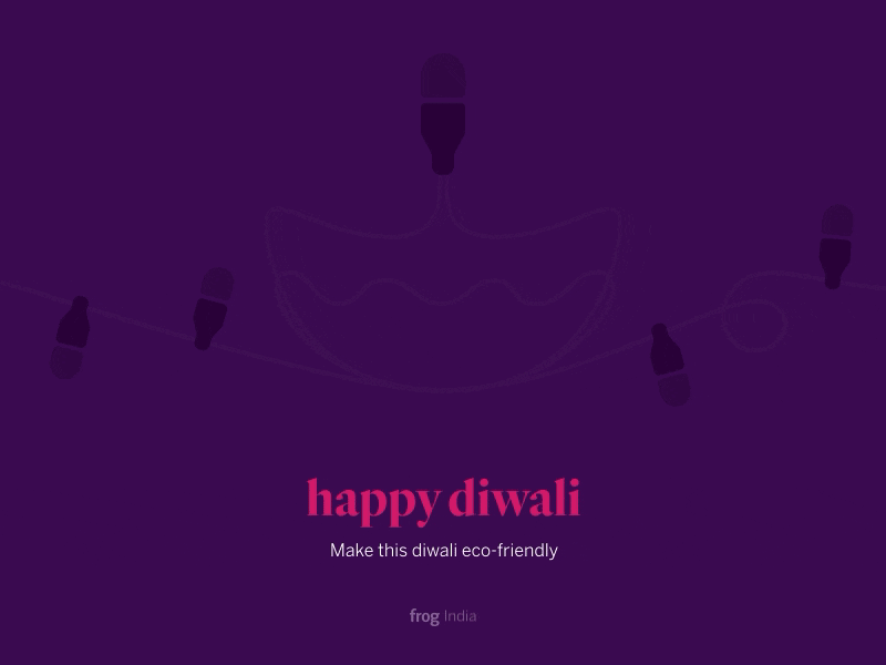 Happy Diwali animation colors design diwali eco friendly festival flinto frog illustration india light sweets