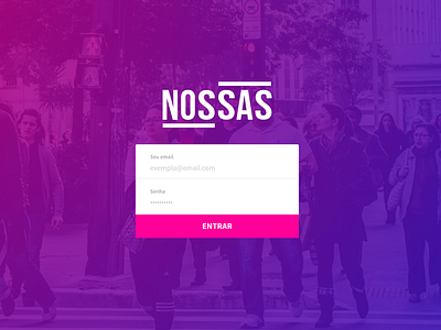 New login screen for Nossas activism brazil gradient landing landing page login material pink