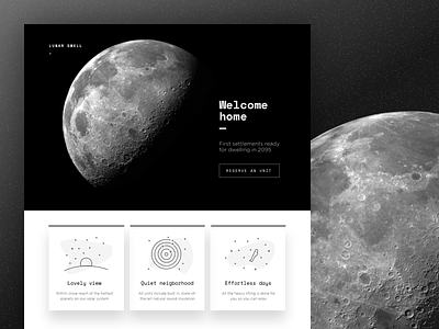 dailyui nº3 – Product landing page black and white bw dailyui moon space mono spacemono