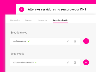 DNS Configs for Nossas admin configs dns material settings