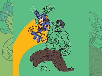 DAY 23/31 - Wolverine VS. Hulk avengers comic hulk line line icon marvel mutant superhero vector wolverine xmen