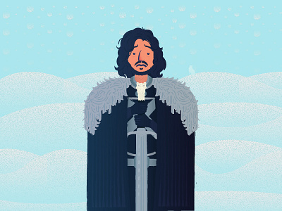 "You know nothing, Jon Snow." - Game of thrones is life character design fantasy game of thrones ghost hbo illustration jon snow snow tv white walker wolf