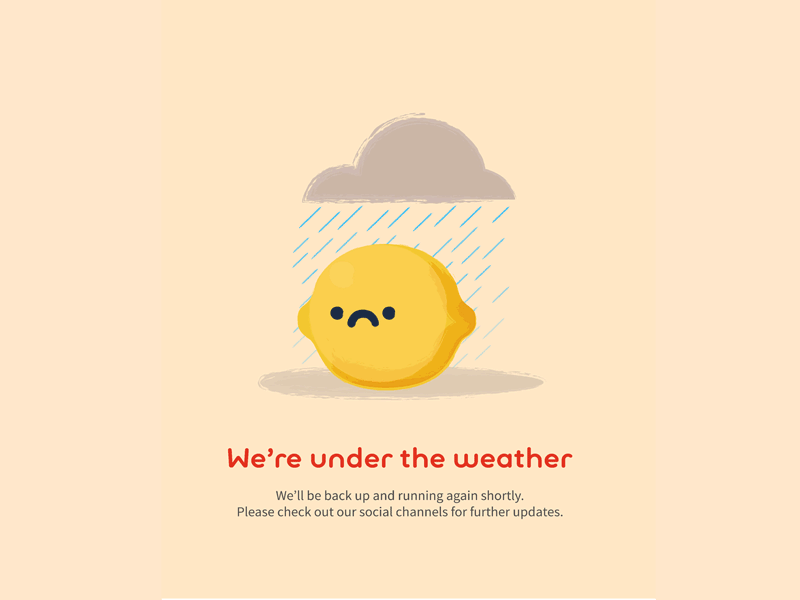 🍌 🍎 🍋 🍈 404 apple avocado bannana character fruit illustration lemon maintenace page maintenance website website down