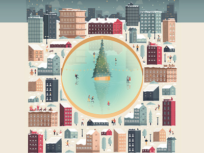 Shape Christmas 2016 🎅 christmas city gingerbread man ice robin santa shape skating skyline snow snowman tree