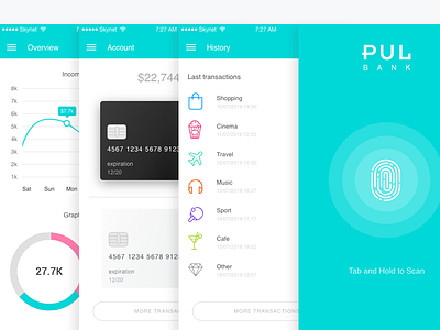 PUL BANK adobe adobepartner app banking berlin designer germany interface madewithadobexd money ui ux