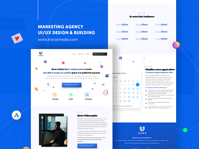 Marketing agency Landing page UI/UX agency website blue design landing page minimal ui uiux ux web wordpress