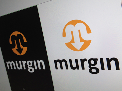murgin arrow brand logo merge simple