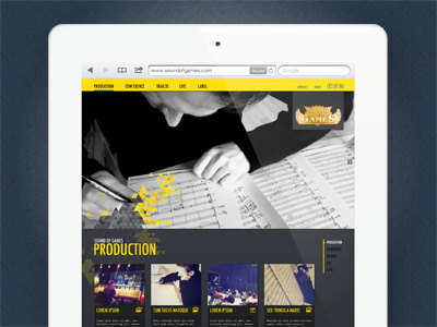 Webdesign: Sound of Games games games music homepage music sound sound of games webdesign