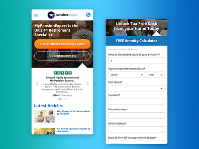 MyPensionExpert Web Design design ui ux web design
