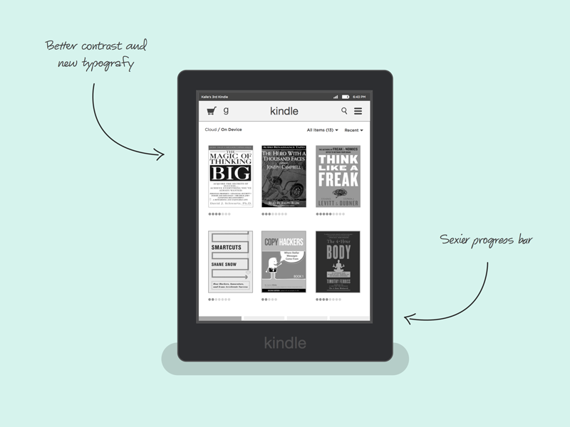 Download Kindle UI Redesign by Kalle Moen on Dribbble