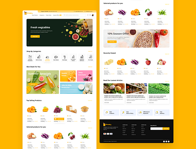 Grocery web application design grocery interface shopping ui ux web design webapp webapplication yellow