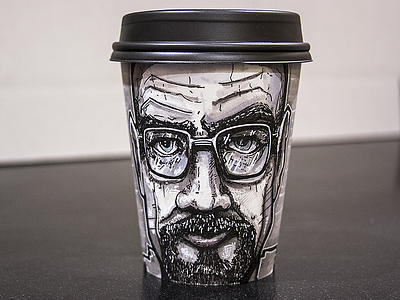 Walter White Coffee Cup Illustration