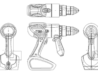 Drill Design, Vector Orthographic Rendering by Miguel Cardona - Dribbble