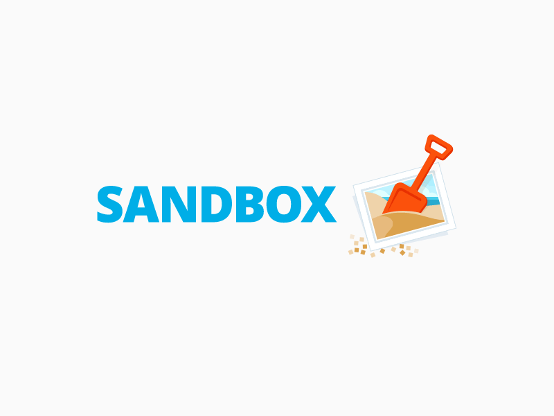 Sandbox Logo Animation animation blue design gif graphic imgix logo orange sandbox shovel
