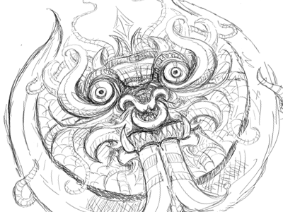 Dragon Face Illustrator Sketch illustrator sketch vector